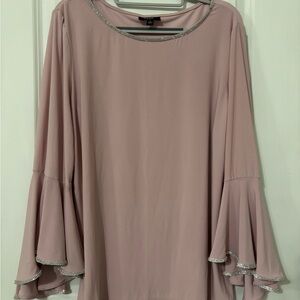 Elegant Pink Women's Top with Silver Accents